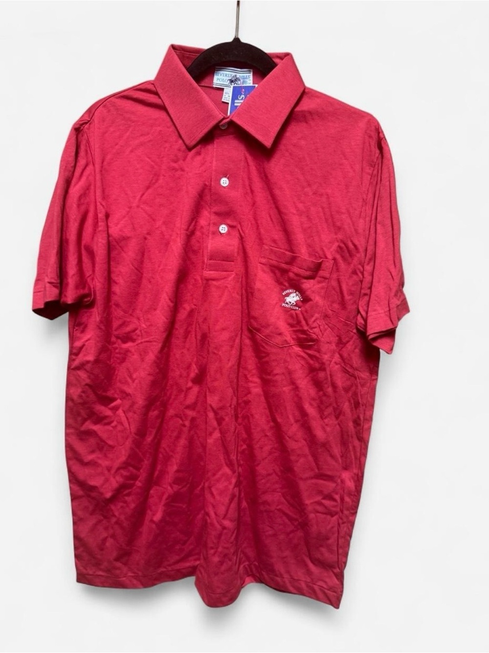 NWT Vintage Beverly Hills Polo Club Red Cotton Polo Shirt